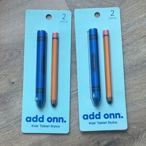 add onn. Kids' Tablet Stylus Set - Blue & Orange (2-Pack)